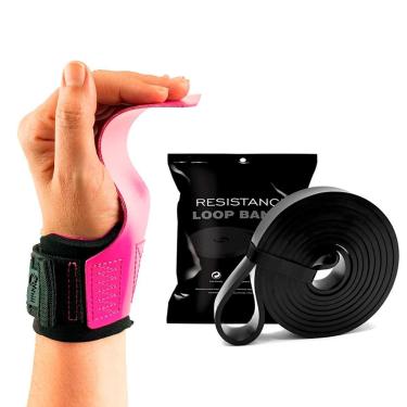 Imagem de Kit Hand Grip Legacy Skyhill Neo Pink e Super Band Preto 26kg-Unissex