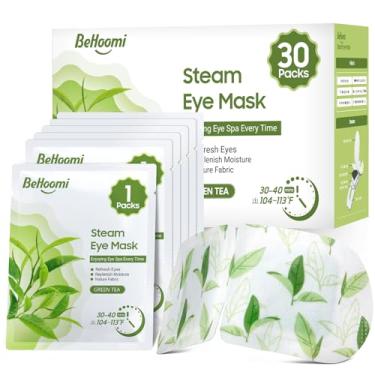 Imagem de BeHoomi Steam Eye Mask, 30 Packs GREEN TEA Scent Moist Heated Eye Mask, Disposable Eye Masks, Warm Eye Compress, Comfortable and Relax