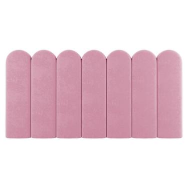 Imagem de Painel Cabeceira Cama Box Solteiro Lana 100cm Suede Rosa - Abmaza