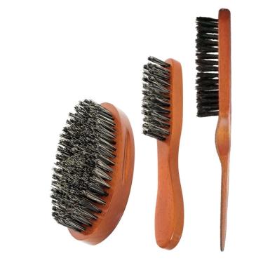 Imagem de Escova Bigode + Escova Oval Barba + Escova Acabamento Cabelo