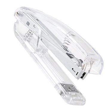 Imagem de Grampeador, Estilo Minimalista, Economia de Trabalho, Fácil Grampeamento, Aperto Confortável, Grampeador Portátil de Metal Acrílico para Escola de Escritório (Transparente)