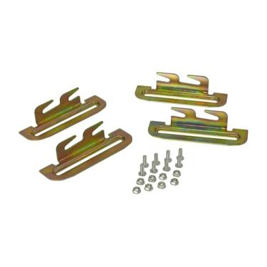 Imagem de Tech Team #00744 Conjunto de ganchos de cabeça e pé, prenda uma cabeceira e um estribo a uma estrutura de cama de metal, conjunto de 4, ferragens incluídas