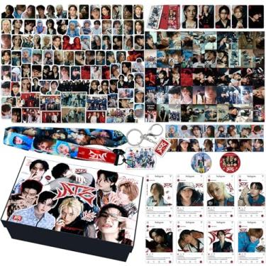 Imagem de KPOPBP ATE Album Merch Gift Box Set Kpop Merchandise 55 PCS Photocards, 95 PCS Adesivos, Cordões Keychian Presente para Meninos e Meninas SKZ