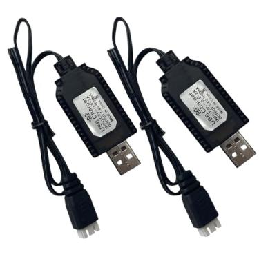 Imagem de Cabo carregador USB de 7,4 V com plugue XH-3 pinos – universal compatível com carro, avião, tanque, barco e outros brinquedos de controle remoto – Carregador USB de bateria Lipo de 7,4 V 2S com
