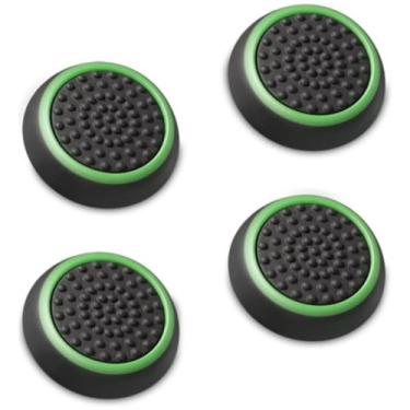 Imagem de Par (2 Unidades) Grip Protetor Analógico Silicone Controle Joystick Polegar Compatível Com PS4 PS5 Xbox Nintedo Switch Desempenho (Verde)