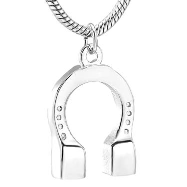 Imagem de NUISO Pingente de joia de cremação de aço inoxidável, ímã em U, colar masculino e feminino, suporte de urna funerária, cinzas, gravável 316L, As shown, aço inoxidável