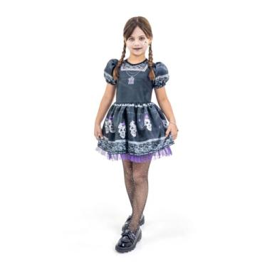 Imagem de Vestido Fantasia Infantil Bruxa Bruxinha Mística Festas Halloween (P (1 a 2 Anos))