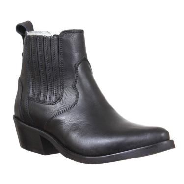 Imagem de Bota Texana Masculina Cano Curto Bico Fino Preto Cow Way 36923