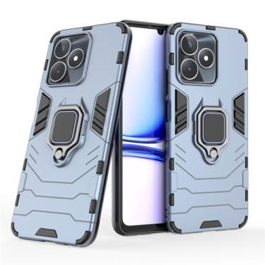 Imagem de Capa Protetora Magnética Anti-quedas para OPPO Realme C53, Suporte Giratório + Proteção Militar (Azul-marinho)