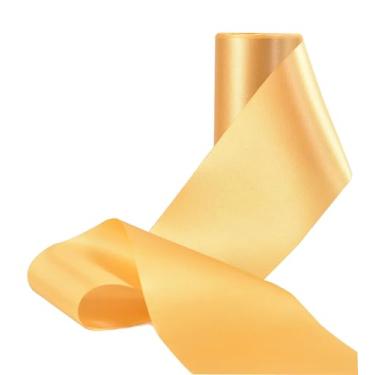 Imagem de Fita de cetim de cor sólida, sem rugas, fita de tecido sedoso para cerimônia de corte, faixas, cadeira, mesa, carro, laços, artesanato, costura, decoração de festa de casamento (champanhe 10 cm de