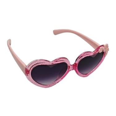 Imagem de Óculos De Sol Infantil Coração Brilho Fofinho Classico Blogueirinha Rosa