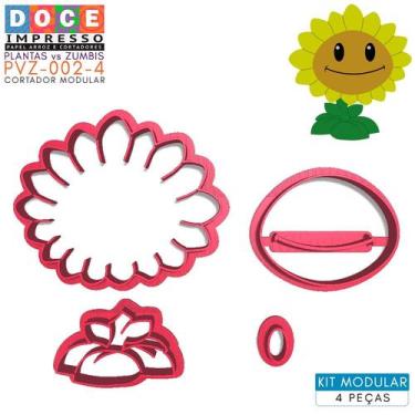 Imagem de Cortador Modular Pasta Americana Festa Infantil Game Plantas vz Zumbis