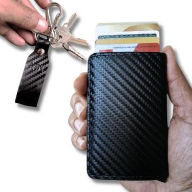 Imagem de Carteira Futuro Rfid Slim Porta Cartões De Couro Antifurto - Fênix Cou