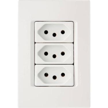 Imagem de Conjunto Montado Liz 4X2 3 Tomadas Nbr 14136 20A Tramontina