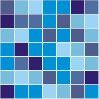 Imagem de Papel De Parede Pastilha Azul Claro E Escuro Adesivo Cozinha - LRP