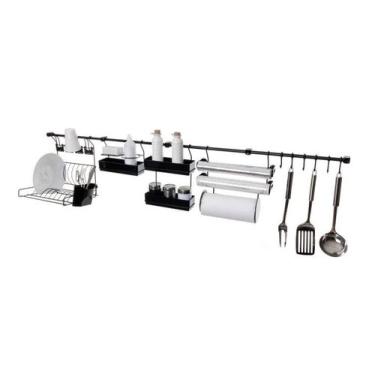 Imagem de Kit Cozinha suspenso completo com Escorredor De Louça Porta Temperos -
