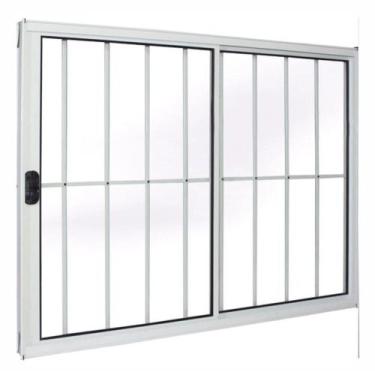 Imagem de Janela 2 folhas 1,00x1,20 com grade no alumínio branco - Prisma, CPF, 