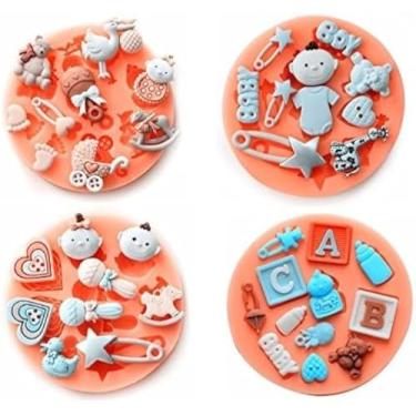 Imagem de Molde para decoração de bolo, bolo, bolo, doces, cupcakes, conjunto com 4