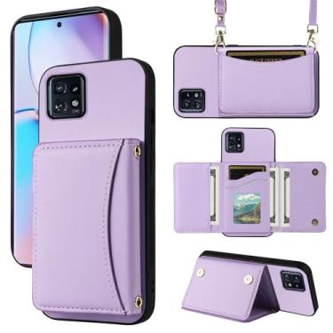 Imagem de Furiet Capa carteira para Motorola Edge+ Plus 2023/Edge 40 Pro 5G/Moto X40 com alça transversal de couro PU premium porta-cartão à prova de choque resistente acessórios de corpo inteiro capa de