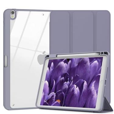 Imagem de Xkladz Capa compatível com iPad Air 3ª geração, iPad Pro de 10,5 polegadas 2017 com suporte para lápis, capa traseira transparente para Air 3ª geração de 10,5 polegadas 2019, hibernar/despertar