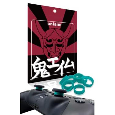 Imagem de OniAim Anéis protetores de silicone antidesgaste para controle de polegar para PS4, PS5, Switch Pro (pacote com 8) (verde menta)