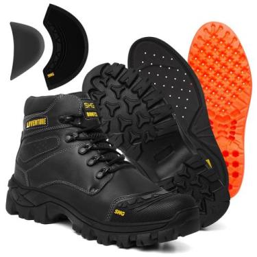 Imagem de Bota Masculina Motoqueiro Segurança Em Couro Biqueira Em Pvc - MPR BOO