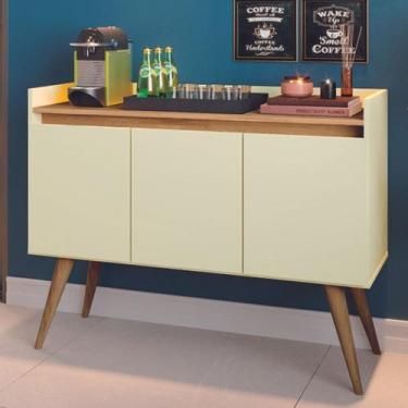 Imagem de Aparador Buffet Retrô Pés Palito Cantinho Do Café Gold 3 Portas - Core
