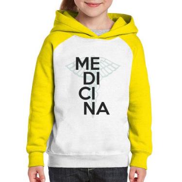 Imagem de Moletom Infantil Medicina Estudante - Foca na Moda, Branco, Amarelo, 6
