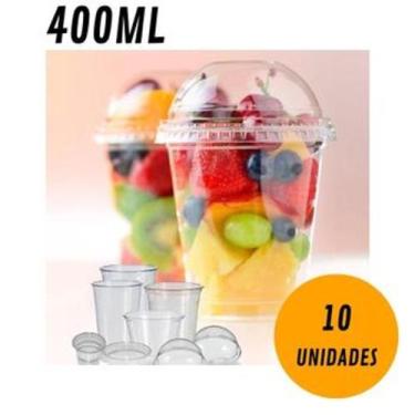 Imagem de Kit 10 Copos da Felicidade 400ml com Tampa - G840 - Galvanotek - GALVO