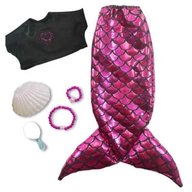 Imagem de Kit Roupa de Boneca American Girl e Our Generation Sereia do Mar Laço 
