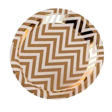 Imagem de Kit 10 Pratos Sobremesa 18cm Descartáveis de Luxo em Papel Para Festa 