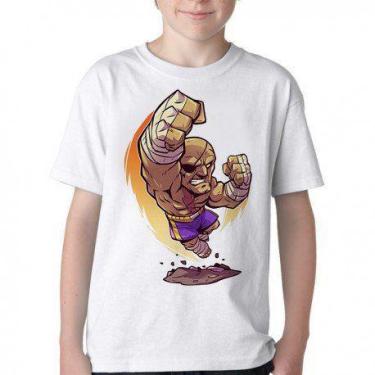 Imagem de Camiseta Infantil ou adulto Sagat Street Figther Blusa Criança todos t