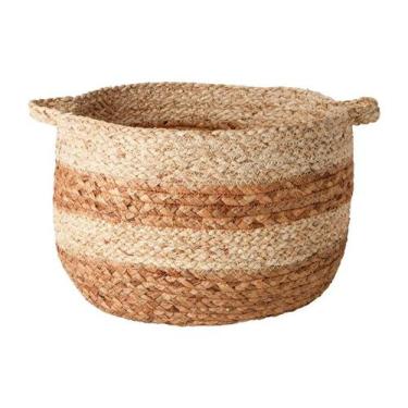 Imagem de Cesto Decorativo Multiuso Trançado Em Fibra Natural Grande Decoração C