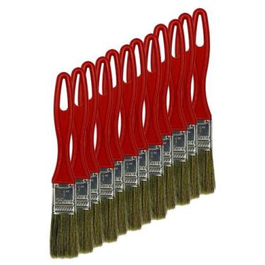 Imagem de Kit Pintura - Trincha Pincel 12un Cabo Vermelho - Compel