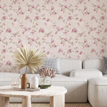 Imagem de Papel De Parede Viníl Quarto Casal Floral Rosas Moderno - BANNER BANI