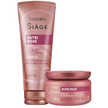 Imagem de Kit Eudora Siàge Nutri Rosé Shampoo 250ml + Máscara 250g