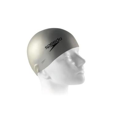 Imagem de Touca de Natação Adulto Speedo Flat Swin Cap Cinza, Cinza, U