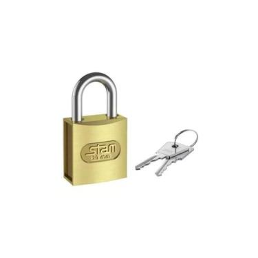 Imagem de Cadeado mala gaveta armário caixa c/ chave metal 20mm stam