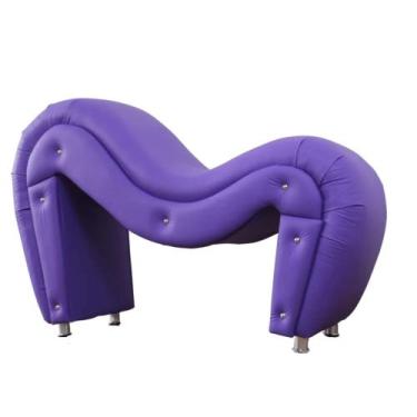 Imagem de Poltrona Cavalinho Tapeçaria Parrilha Lilás - Decoração Quarto Sala