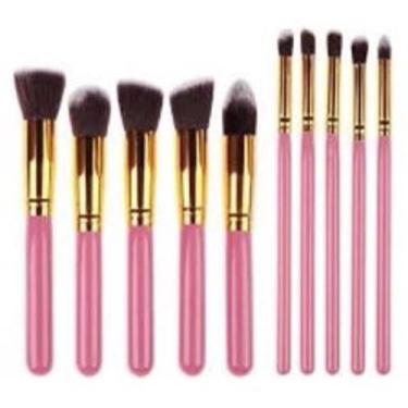 Imagem de Kit 10 Peças Pincel Kabuki Precisão - Conjunto de Maquiagem para Sombr