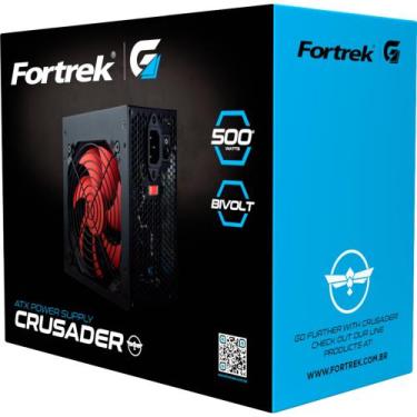 Imagem de Fonte gamer atx 500w reais sata crusader 76955 fortrek