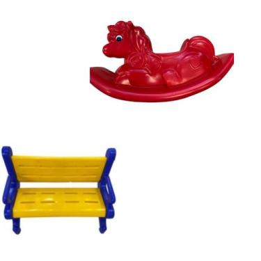 Imagem de Banco Plástico com Unicórnio  Kit Playground Infantil Ideal para Menin