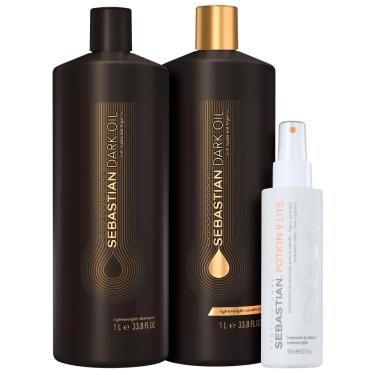 Imagem de Kit Sebastian Professional Dark Oil Flow Potion 9 Lite (3 Produtos)