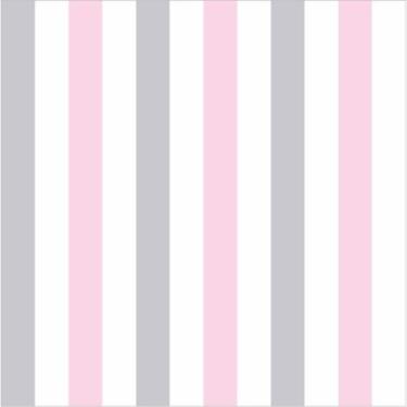 Imagem de Papel De Parede Listrado Cinza, Rosa E Branco - 3,00x0,50m - DEKAL DEC