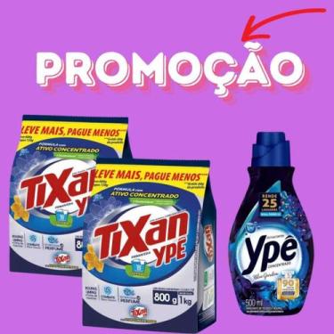 Imagem de 2 sabão em Pó Tixan Ype 800g  + 1 Amaciante de Roupas Concentrado ype 