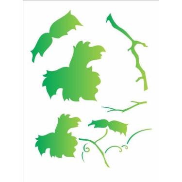 Imagem de Stencil Simples Folhas Uva 1795 15x20 Opa