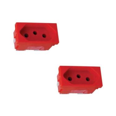 Imagem de Kit 2 Módulo Tomada 20A 250V Pb Vermelho Dedicada Plus Pial - Legrand