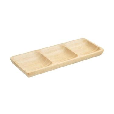 Imagem de Petisqueira Tres Divisórias Home Style Bambu 27 cm x 15 cm