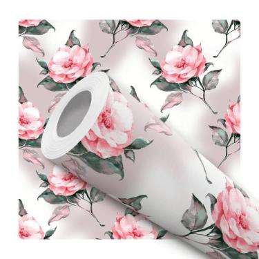 Imagem de Papel Parede Adesivo Rosa Fundo Degrade Elegante Sala Quarto 5m - DELI