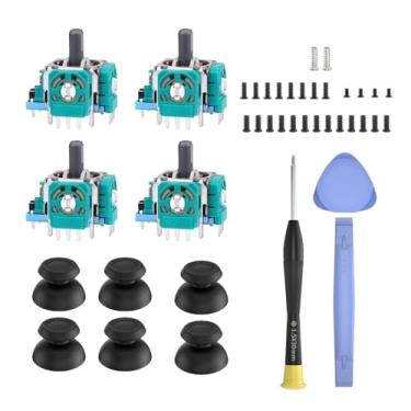 Imagem de MEEFIX 4Pcs Ps5 Substituição De Stick Analógico Para Controle Sony Playstation 5, Kit De Reparo De Joystick, Consertar Desvio E Melhorar A Empunhadura Com Joysticks Analógicos 3D, Tampas De Thumbsti
